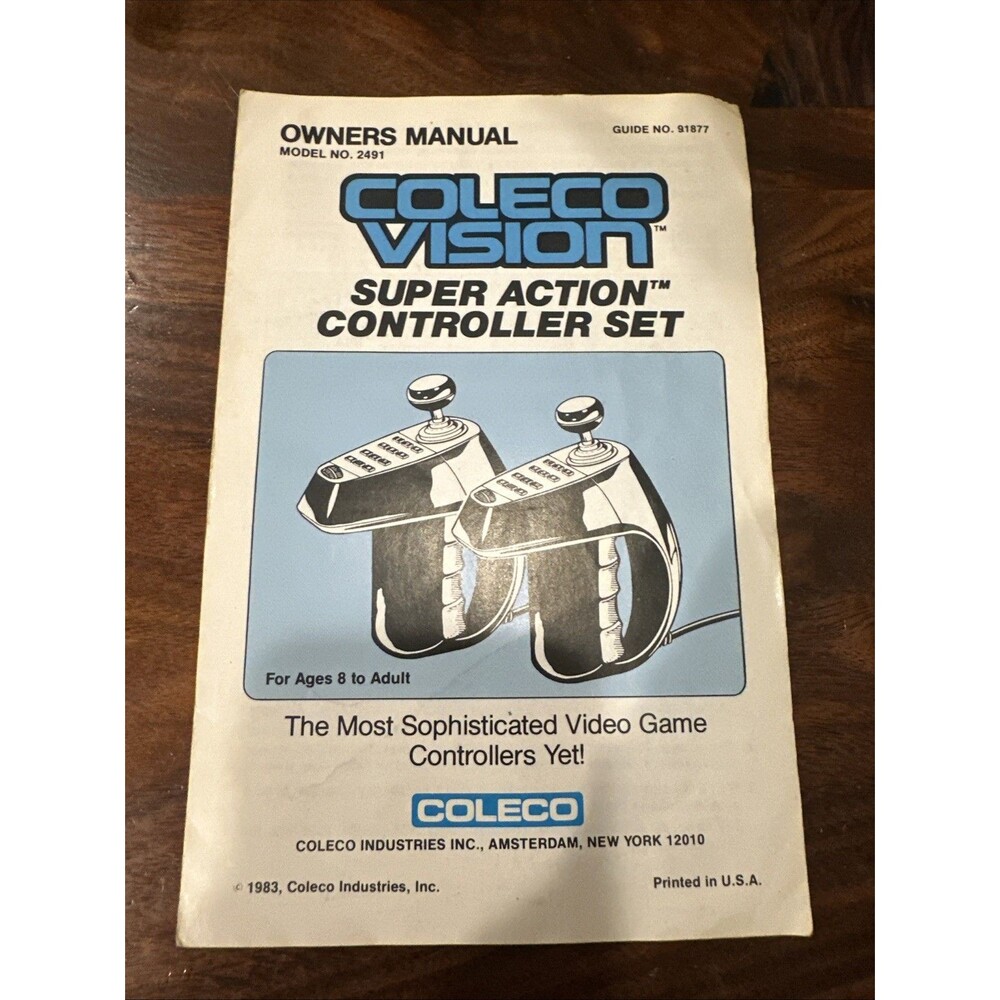 Super Action Controller Set - Instruction Manual - Colecovision 1983. Good Cond